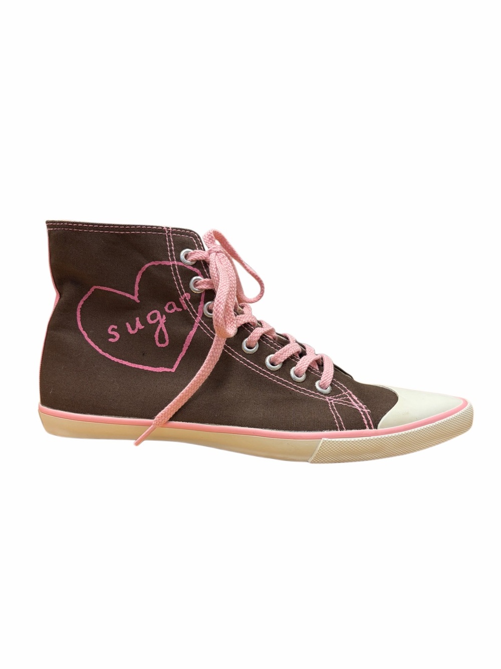 NWT Twenty Six Red  Sugar Size 9 Brown New School Hi Top Sneakers